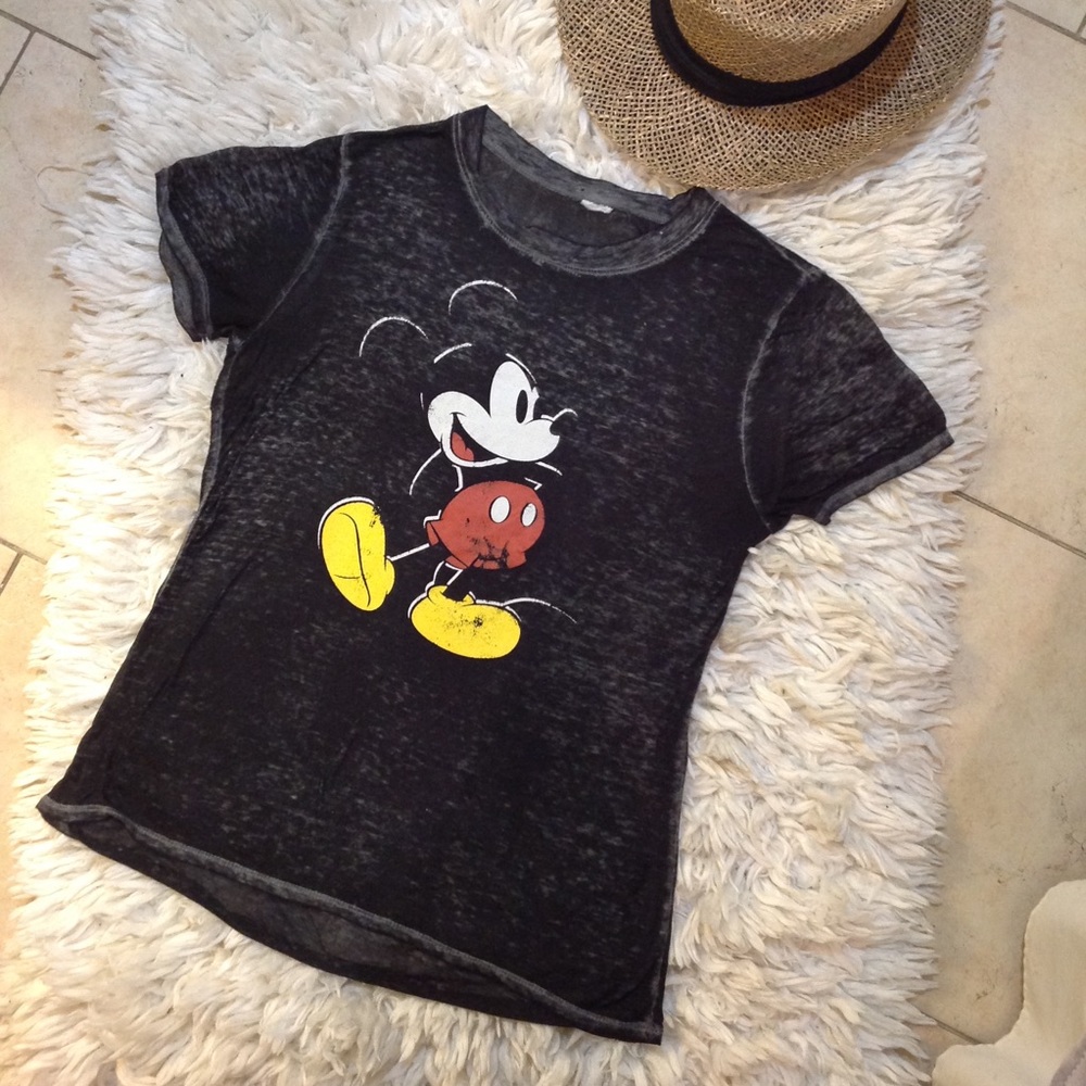 Mickey Mouse Tee Shirt Acid Wash Short Sleeve Vintage Vibe